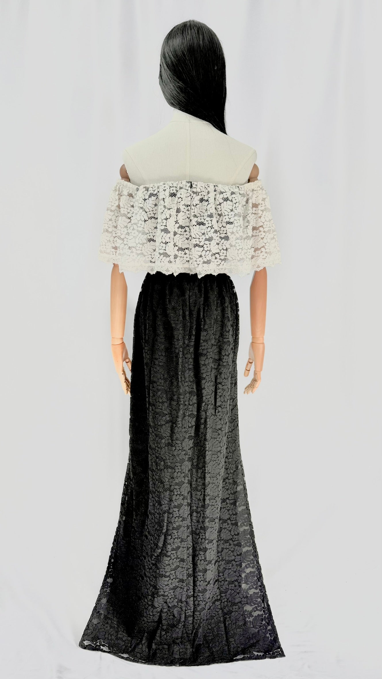 Brand New Mikael Aghal B&W Lace Dress