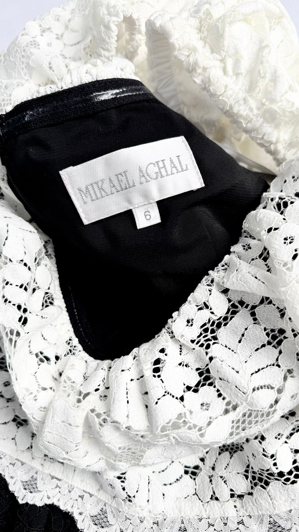 Brand New Mikael Aghal B&W Lace Dress