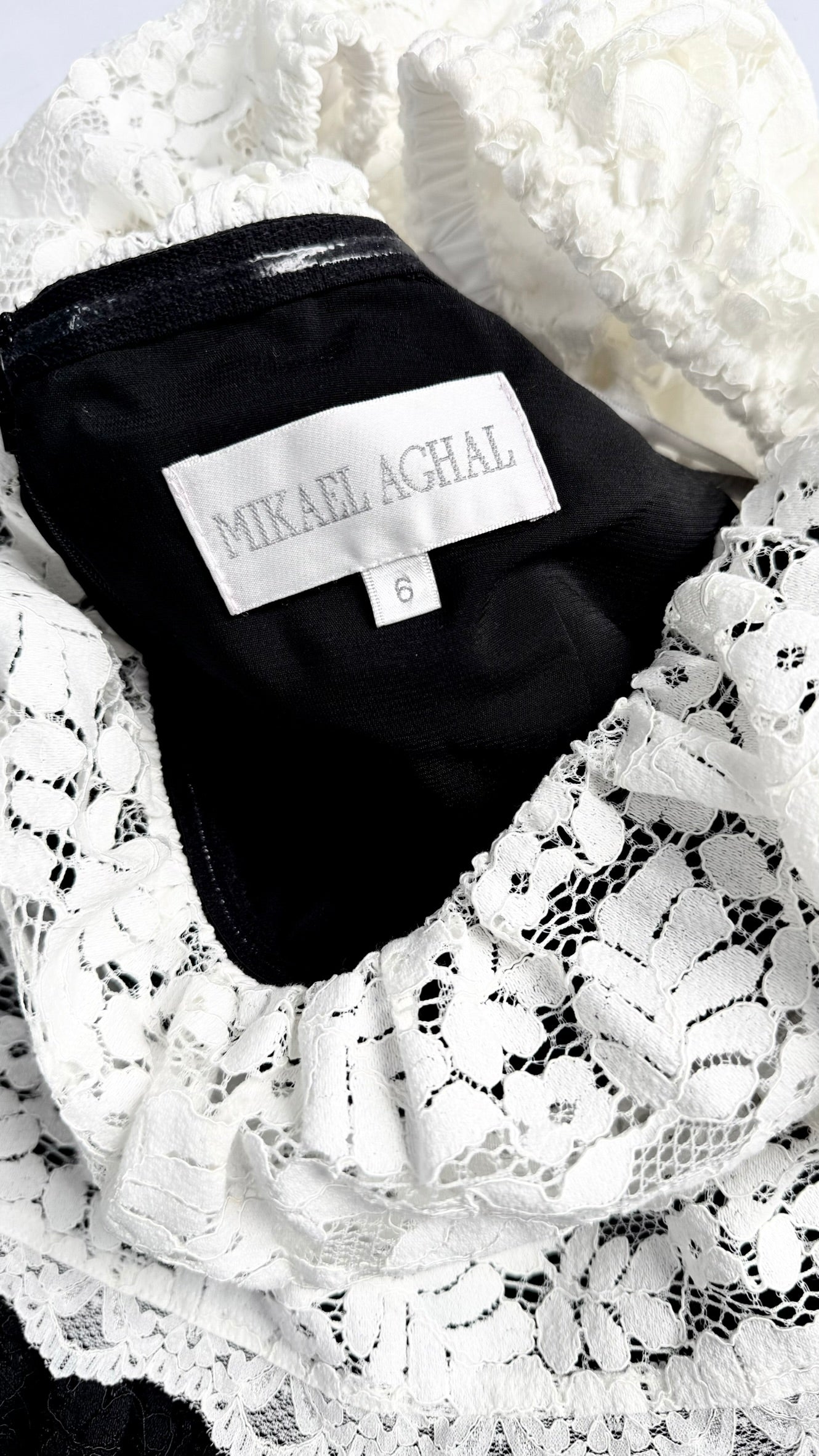 Brand New Mikael Aghal B&W Lace Dress