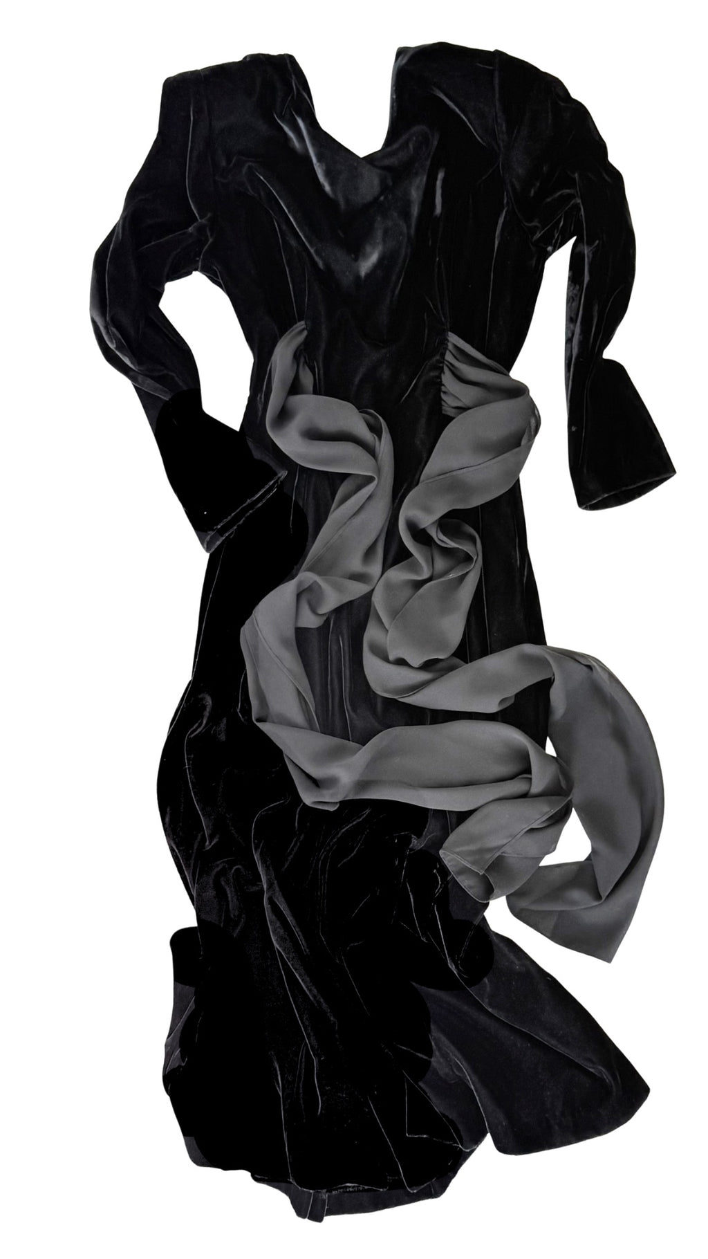 Vintage Long Sleeve Velvet Dress