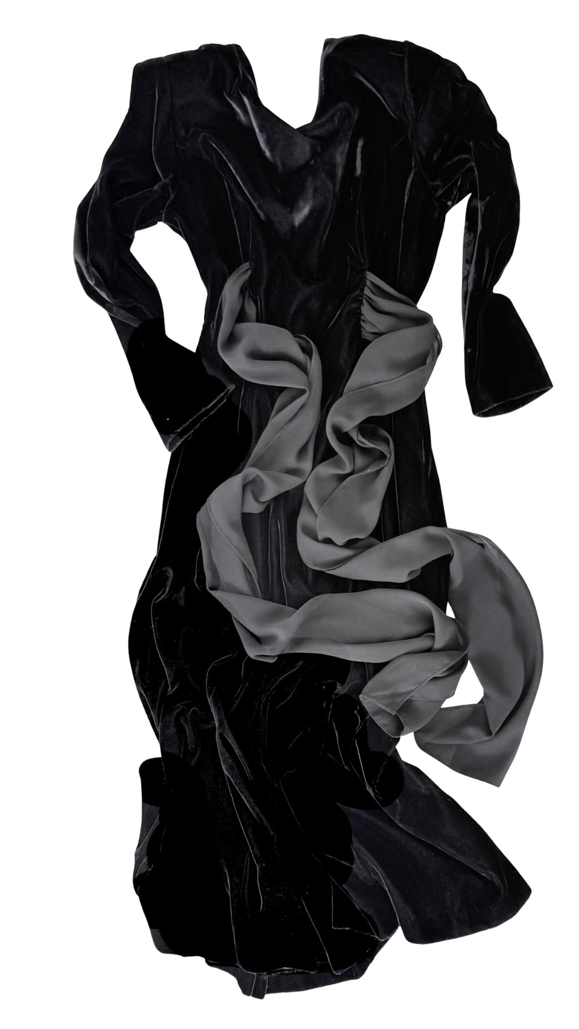 Vintage Long Sleeve Velvet Dress
